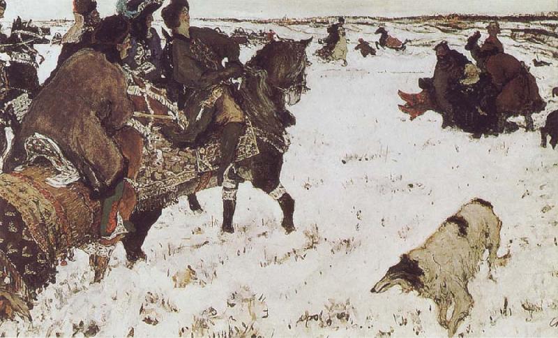 Peter the Great Riding to Hounds, Valentin Serov